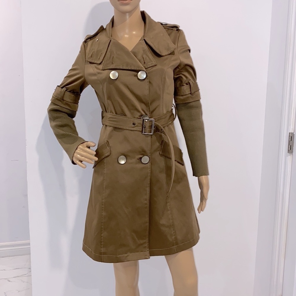 MAXMARA belted Trench coat knit sleeves Size M